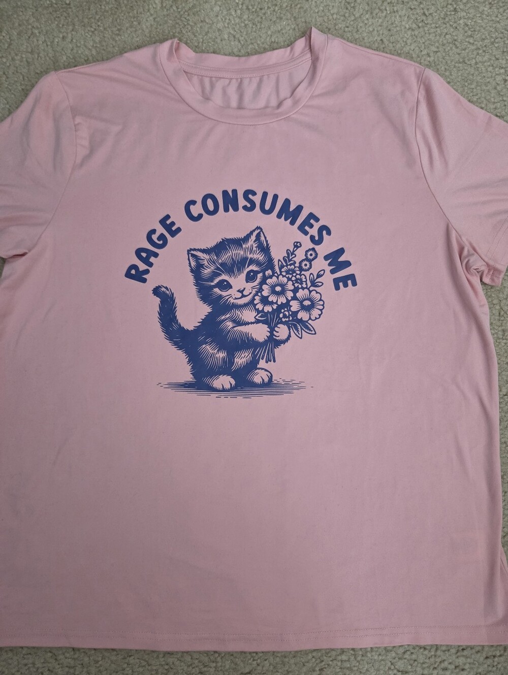 Kitty Cat Pink T Shirt Womens XL